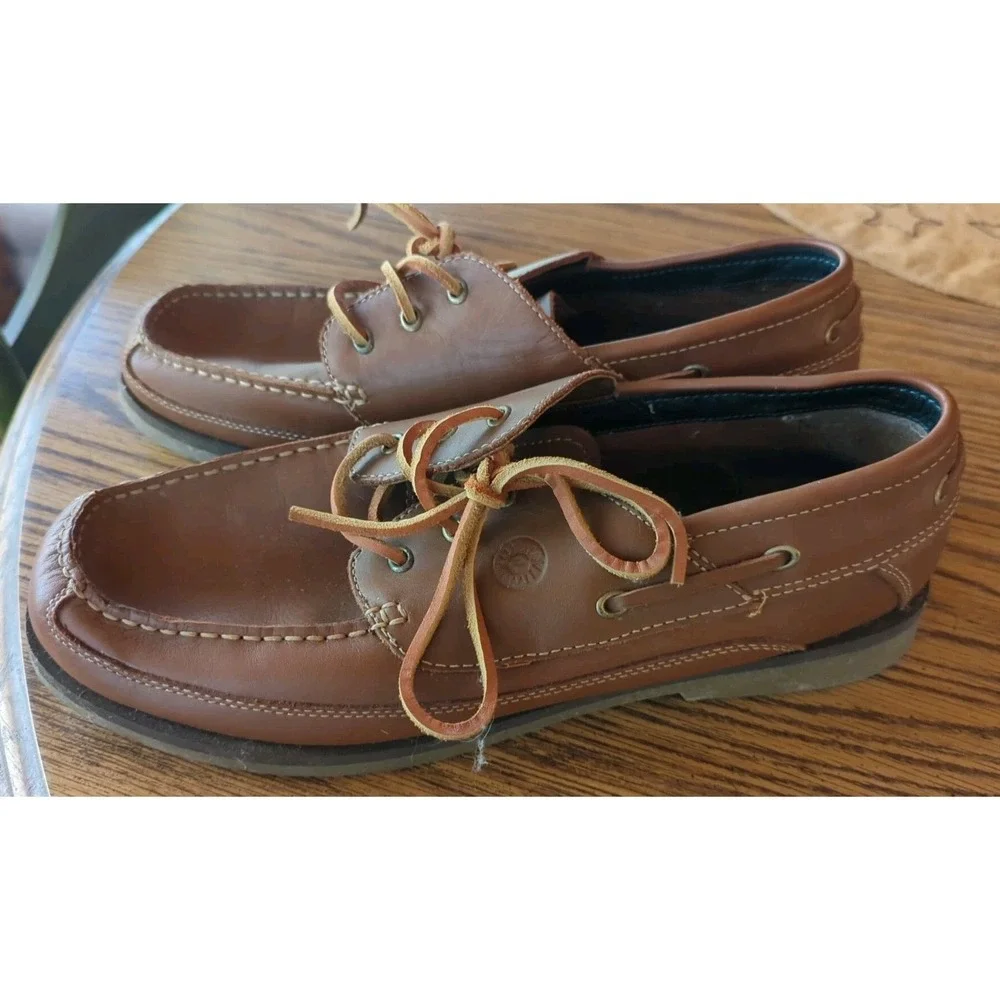 Earth Shoe Mens 13 Leather Brown Boat Loafer Style‎ Hatteras Pre-Owned